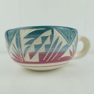 Native American Navajo Pottery South Western Mug Signed